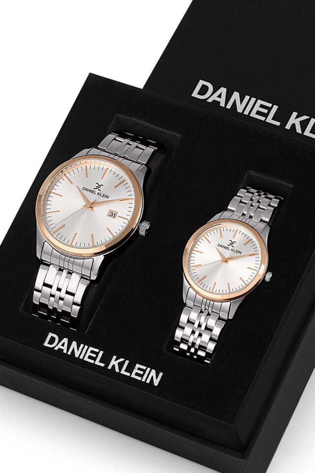 Daniel Klein Özel Kutusunda Çelik Bilezik Rose Gold/Metalik Sevgili Kol Saati Seti