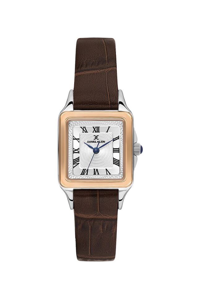 Daniel Klein Kahverengi Deri Kayışlı Kadın Kol Saati, Zirkon Taşlı Bileklik Hediye