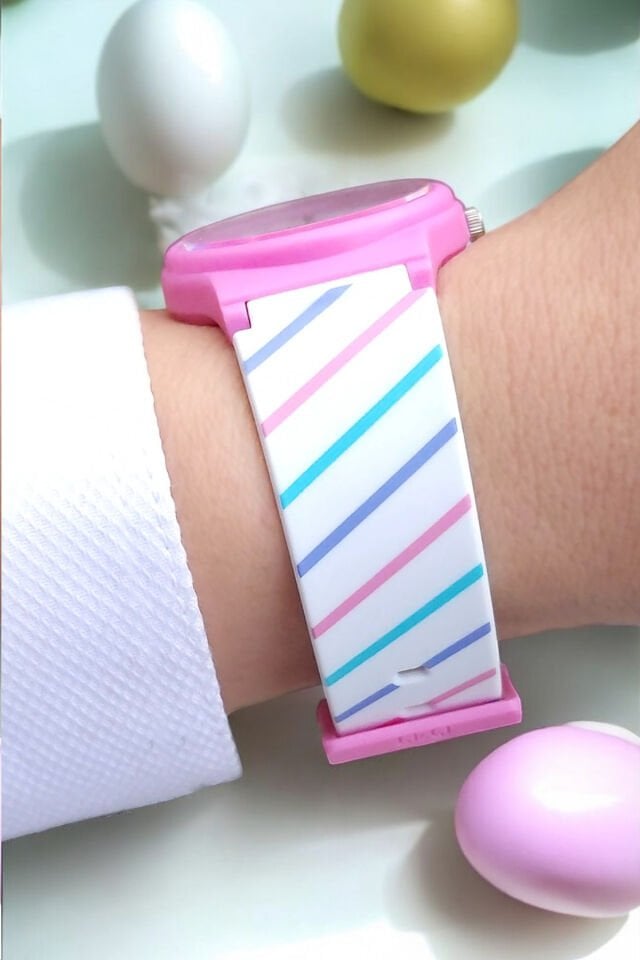 Silikon Kayışlı 10 ATM Su Geçirmez Pembe Kız Çocuk Kol Saati