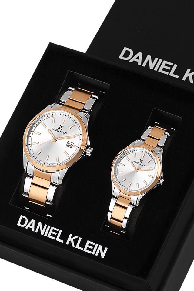 Daniel Klein Özel Kutusunda Çelik Bilezik Rose Gold/Metalik Sevgili Kol Saati Seti
