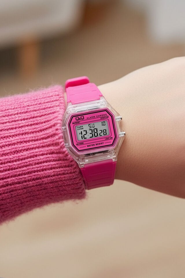 Silikon Kayışlı 10 ATM Su Geçirmez Pembe Kız Çocuk Kol Saati