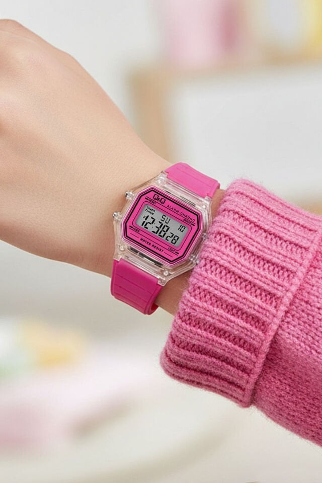Silikon Kayışlı 10 ATM Su Geçirmez Pembe Kız Çocuk Kol Saati