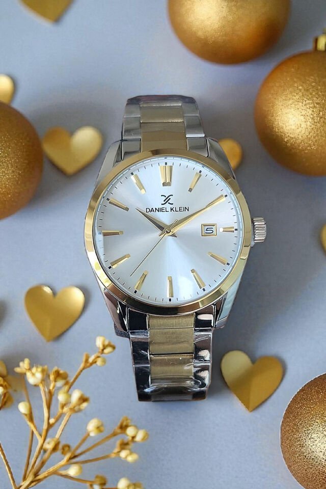 Orijinal 2 Yıl Garantili Çelik Bilezik Altın/Metalik Sevgili Kol Saati Seti - Zincir Bileklik Hediyeli