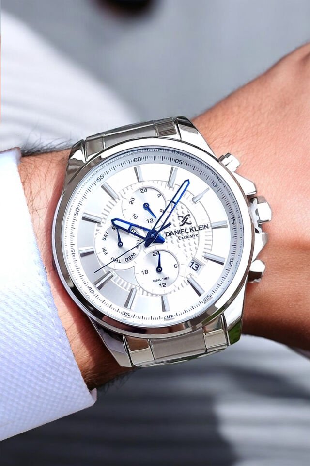 Exclusive Tüm Fonksiyonları Aktif, Takvimli, Çelik Bilezik Metalik Kadran Erkek Kol Saati