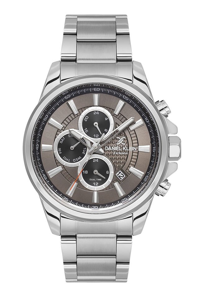 Exclusive Tüm Fonksiyonları Aktif, Takvimli, Çelik Bilezik Kahve Kadran Erkek Kol Saati