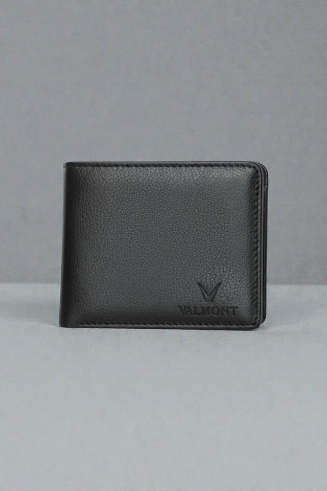 Valmont Suni Deri, Hediyelik Özel Kutulu, Kredi Kartı Gözlü Siyah Erkek Cüzdanı