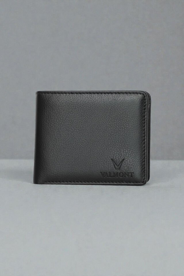 Valmont Suni Deri, Hediyelik Özel Kutulu, Kredi Kartı Gözlü Siyah Erkek Cüzdanı