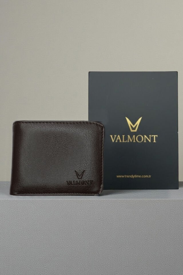 Valmont Suni Deri, Hediyelik Özel Kutulu, Kredi Kartı Gözlü Kahverengi Erkek Cüzdanı