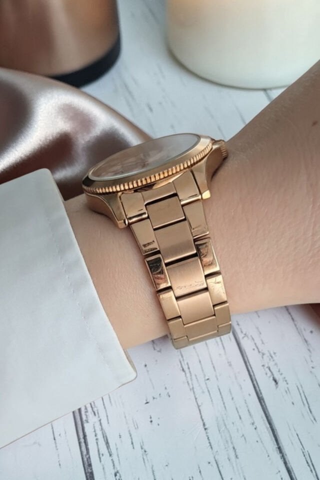 Tüm Fonksiyonları Aktif, Takvimli, Taşlı Çelik Bilezik Siyah Kadın Kol Saati Bileklik Hediyeli