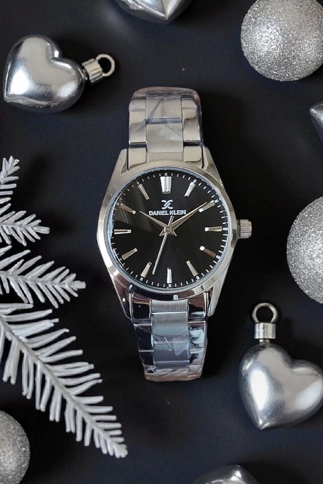 Çelik Bilezik Metalik Kadın Kol Saati + Zincir Bileklik