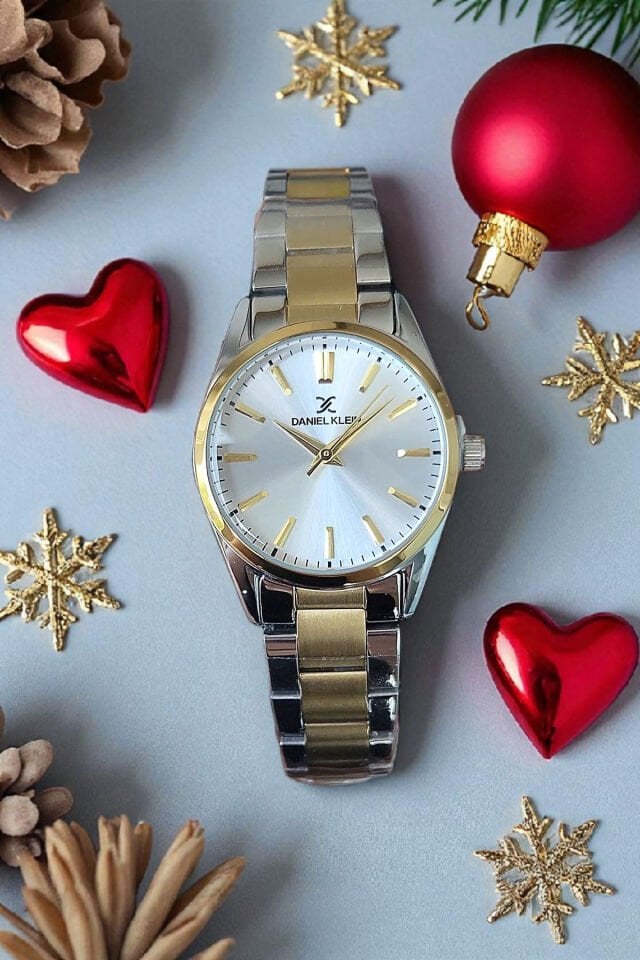 Çelik Bilezik Metalik Kadran Metalik Kadın Kol Saati + Zincir Bileklik