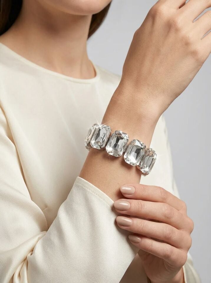 Valmont Accessories Büyük Baget Taşlı Kadın Bileklik, Davet ve Gece Kombin