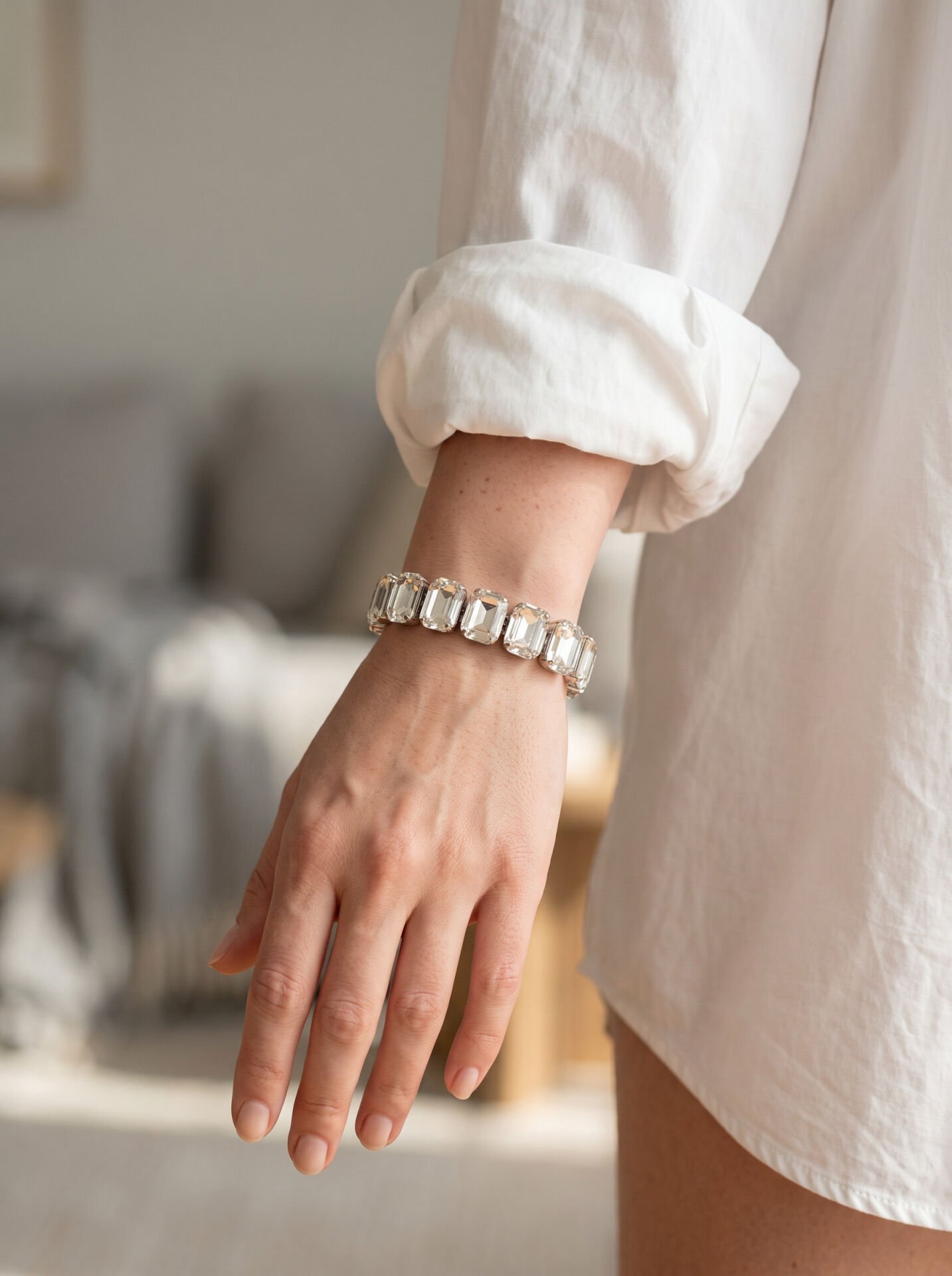 Valmont Accessories Orta Baget Taşlı Kadın Bileklik, Davet ve Gece Kombin