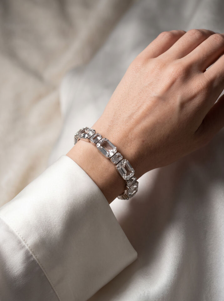 Valmont Accessories Çift Baget Taşlı Kadın Bileklik, Davet ve Gece Kombin
