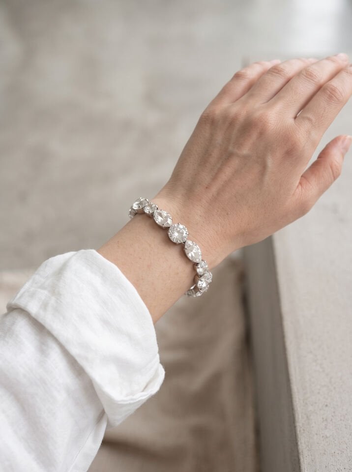 Valmont Accessories Yuvarlak Damla Baget Taşlı Kadın Bileklik, Davet ve Gece Kombin
