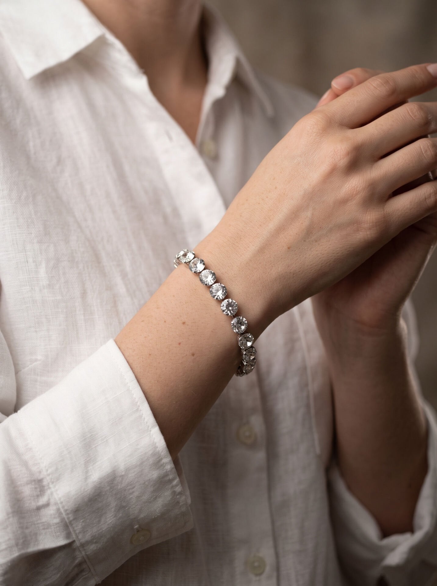 Valmont Accessories Orta Yuvarlak Taşlı Kadın Bileklik, Davet ve Gece Kombin