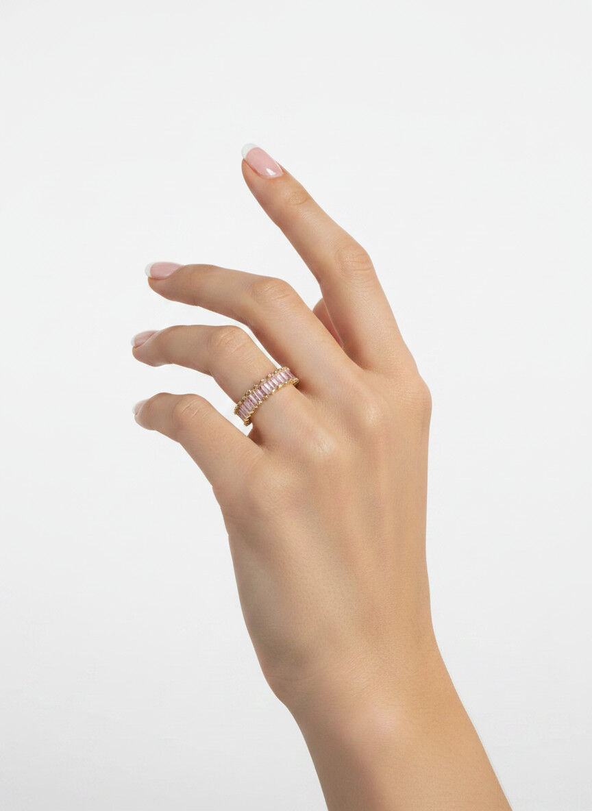 Valmont Accessories Kadın Gold Renk Pudra Pembe Baget Taşlı Yüzük
